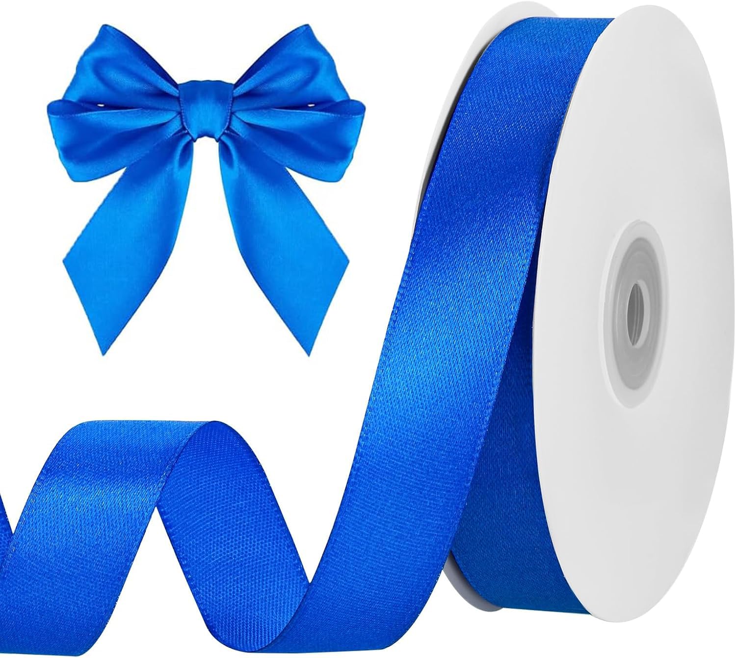Sylken 20mm Royal Blue Satin Ribbon 90 Meter - Polyester Gift Ribbon for Wrapping Bows, Crafting, Decoration, Wedding, Party, Christmas
