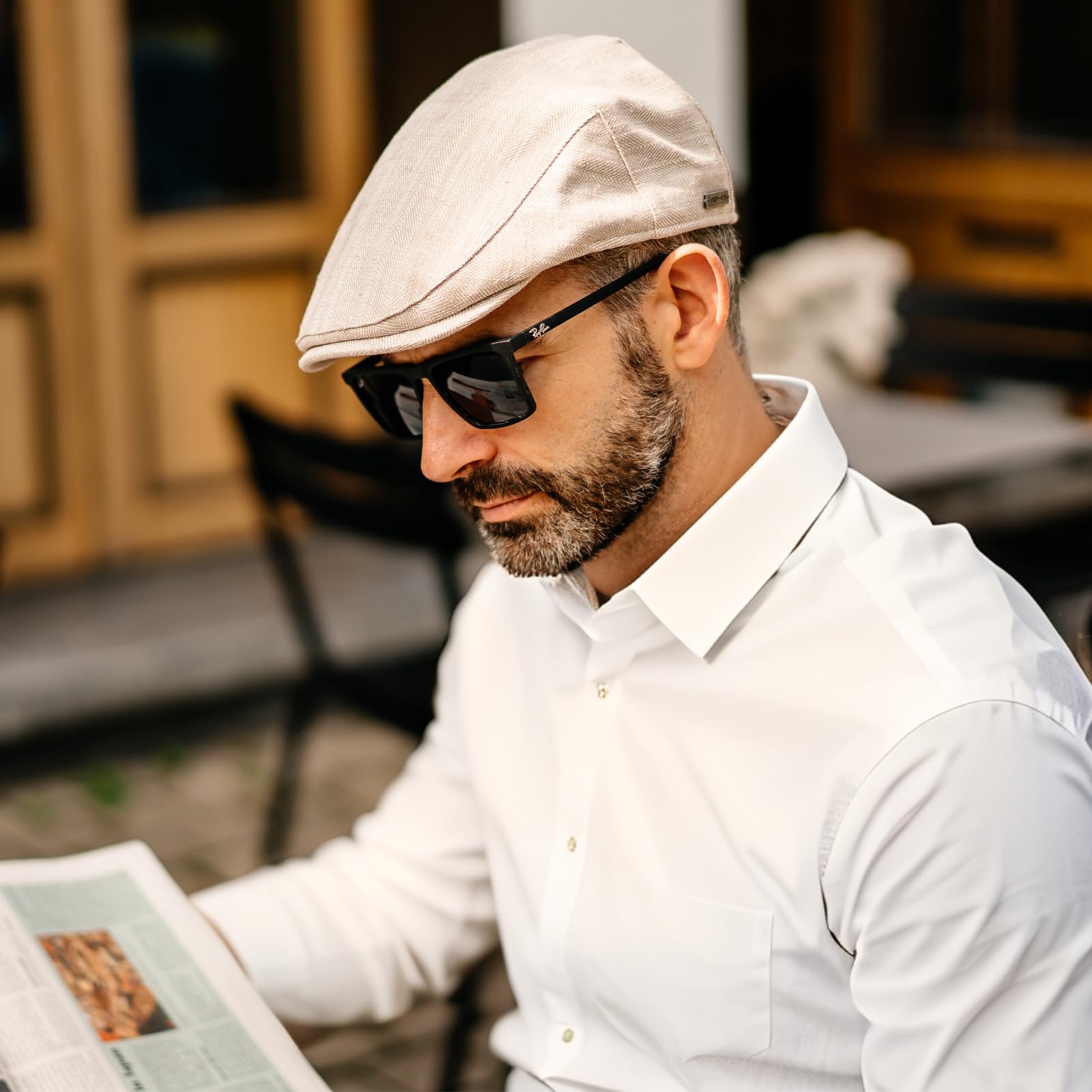 TOP-EX 100% lino sombrero de verano para hombre sombrero de sol