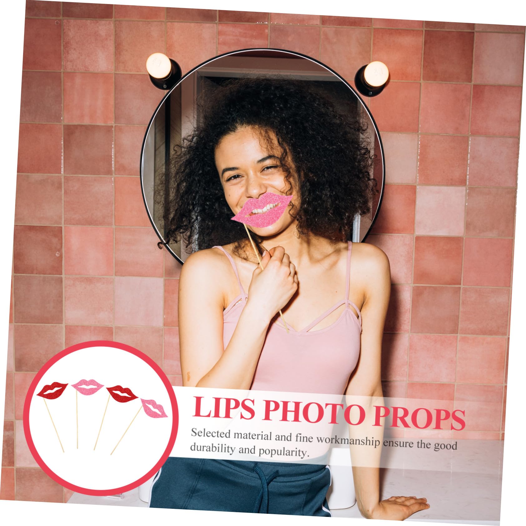 3 Sätze Teiliges Lustige Rote Und Pinke Lippen Fotorequisiten Aus Papier Handliche Party Accessoires Für Fotos Und Hochzeitsfeiern Für Geburtstage Und Festlichkeiten 40 Stück * 3