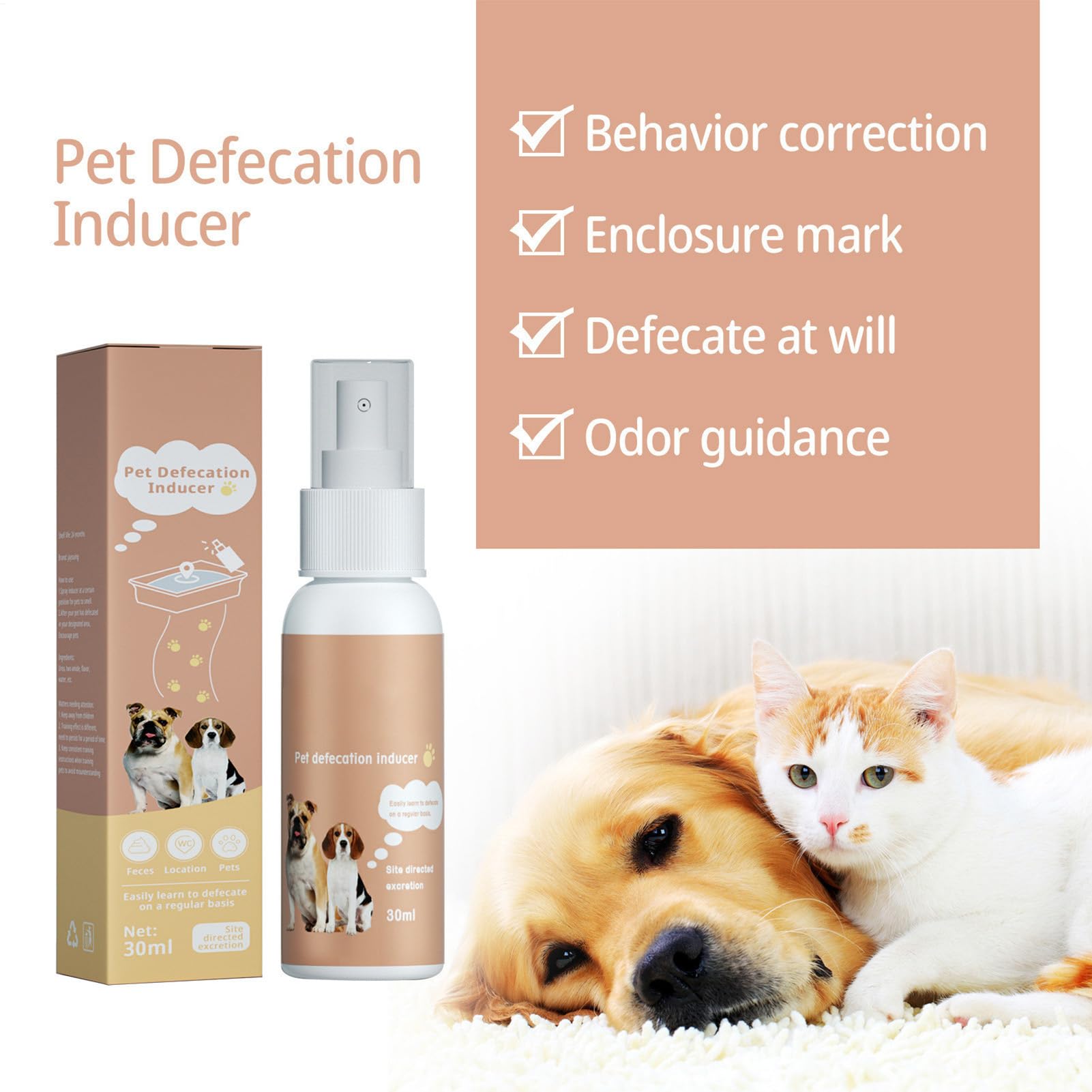Spray d'apprentissage de la propreté pour chien, parfum naturel, 1 pièce, spray d'apprentissage de la propreté, attractif pour pipi pour animaux domestiques, application facile ciblée, pour tapis ou