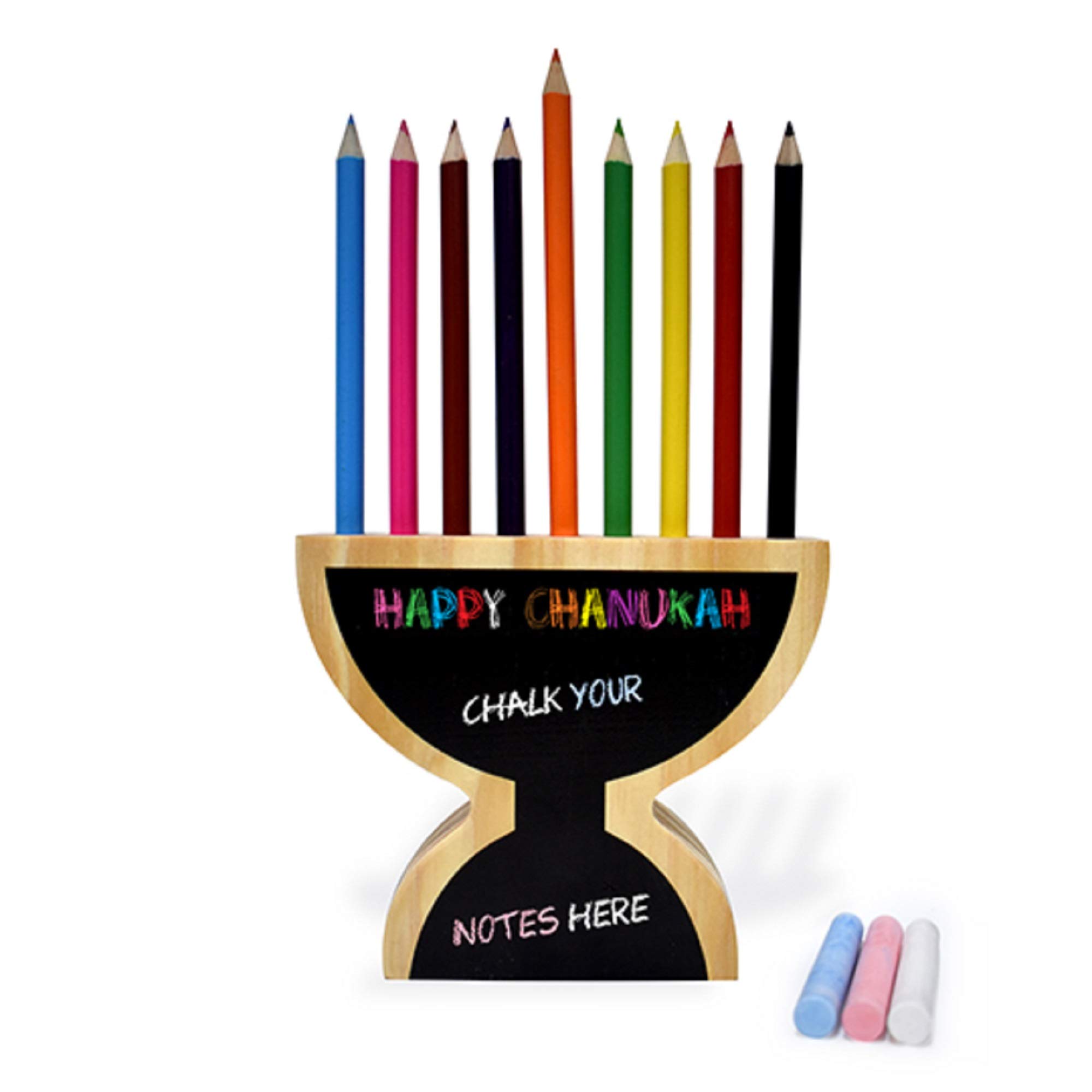 Hanukkah Kids Menorah Pencil Holder Chalkboard. Chanukah Gift for Children.