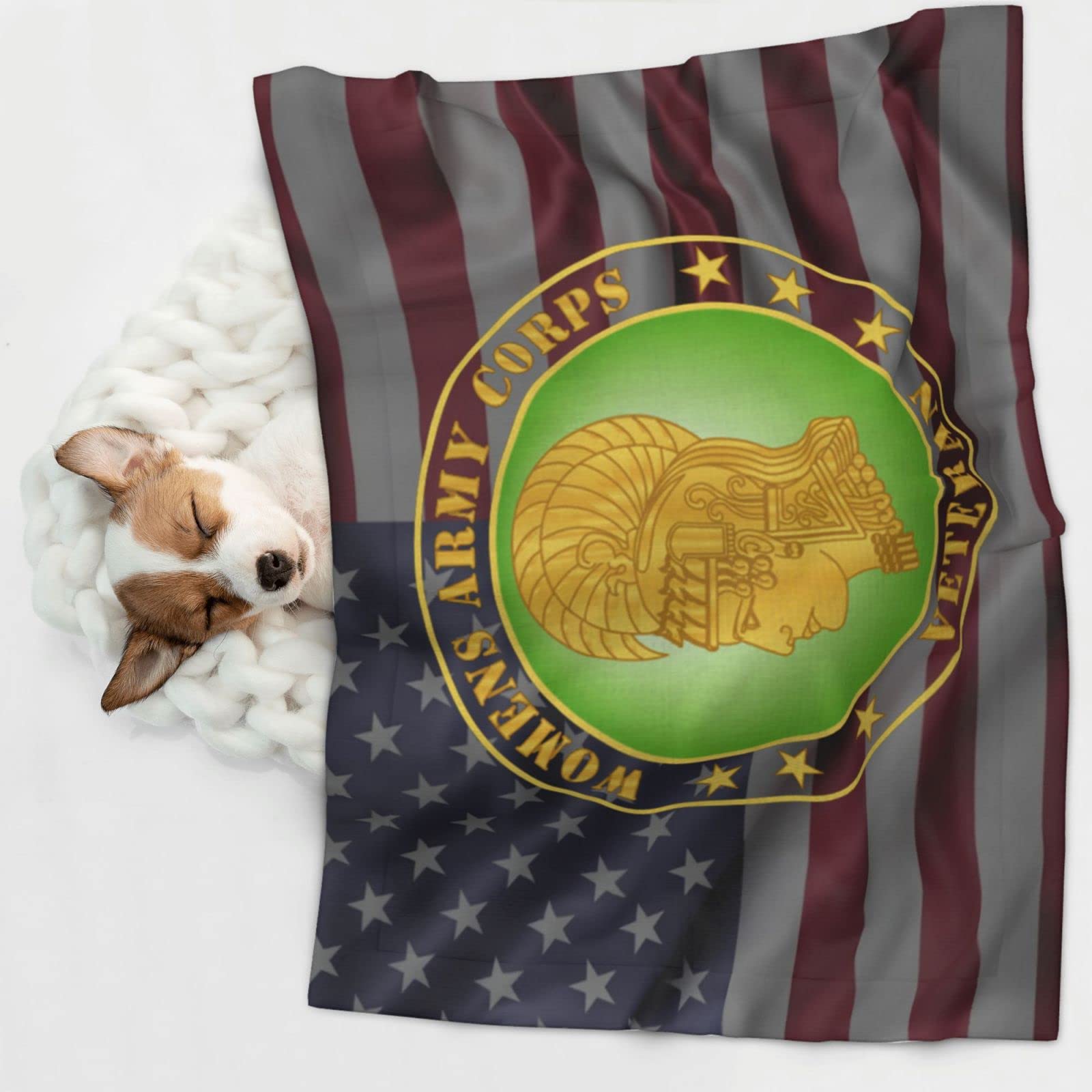 Womens Army Corps Veteran Soft and Cozy Pet Blanket for Dogs and Cats - Versatile and Comfortable Large