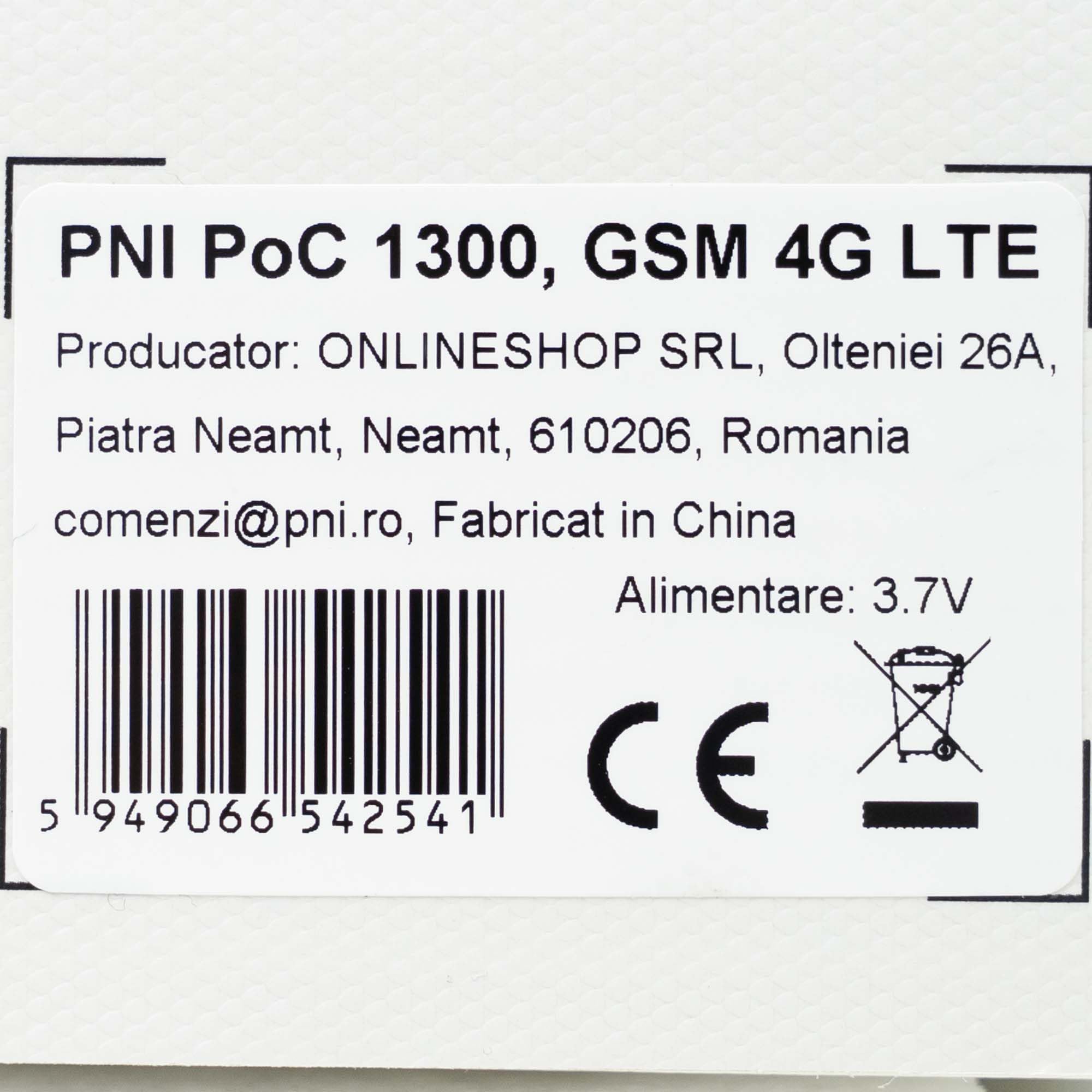 PNI PoC 1300 GSM 4G LTE stazione radio portatile, Linux OS, schermo a colori, 4400 mAh Li-Ion