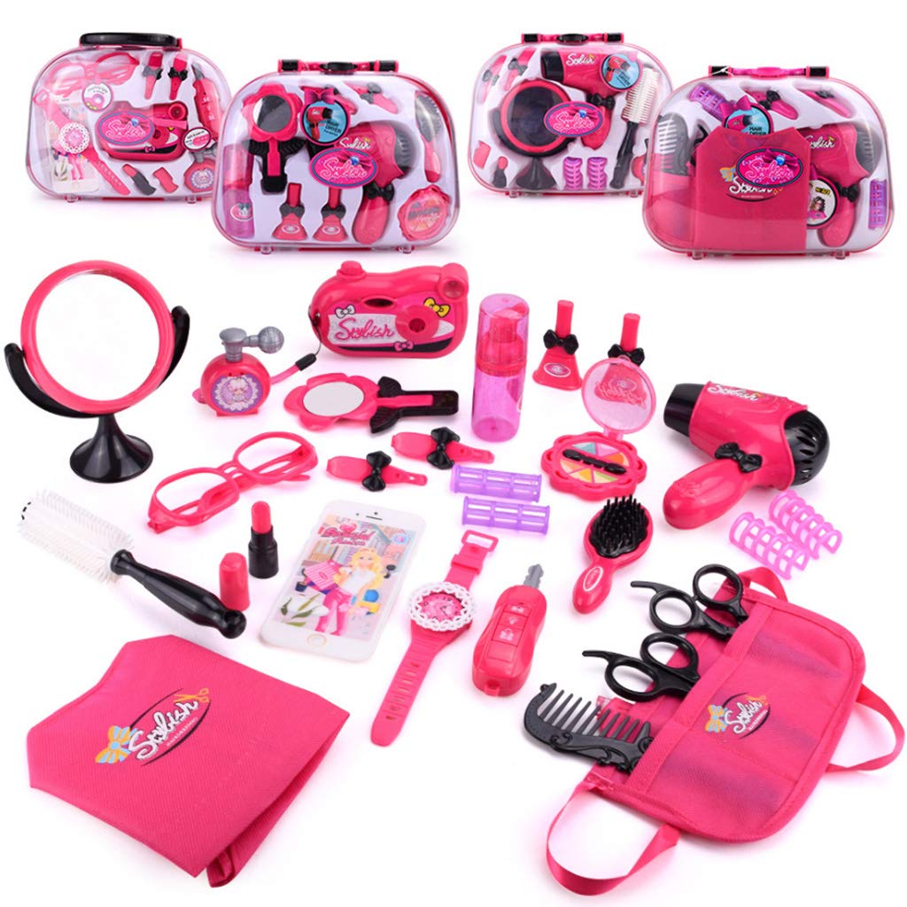 Kids Make Up Kit Toys Girl Pretend Play, Dress Up Cosmetic Set for Children