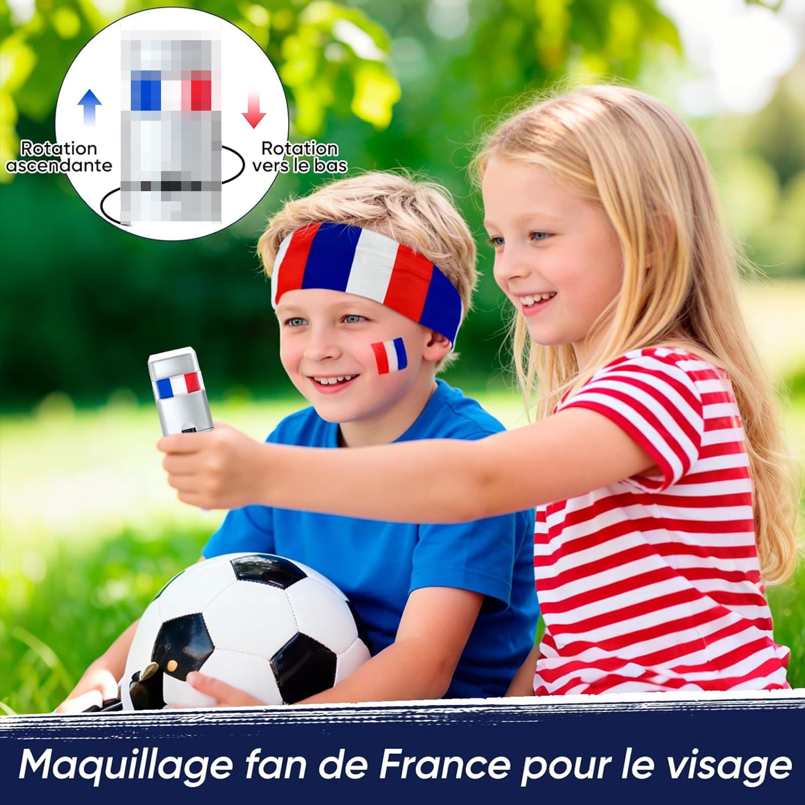 Kit Supporter France 5 Pièces Maillot Equipe de France Foot 2026, France Écharpe Bracelet Lunettes Bandeau et Plus, Accessoires Fan Coupe du Monde 2026, Kit Supporter pour Stade Fête