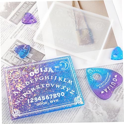Miniatura 6 de EXCEART Molde de silicona para tablero de Ouija, molde de silicona para bricolaje, molde de adivinación, molde colgante de adivinación, accesorios