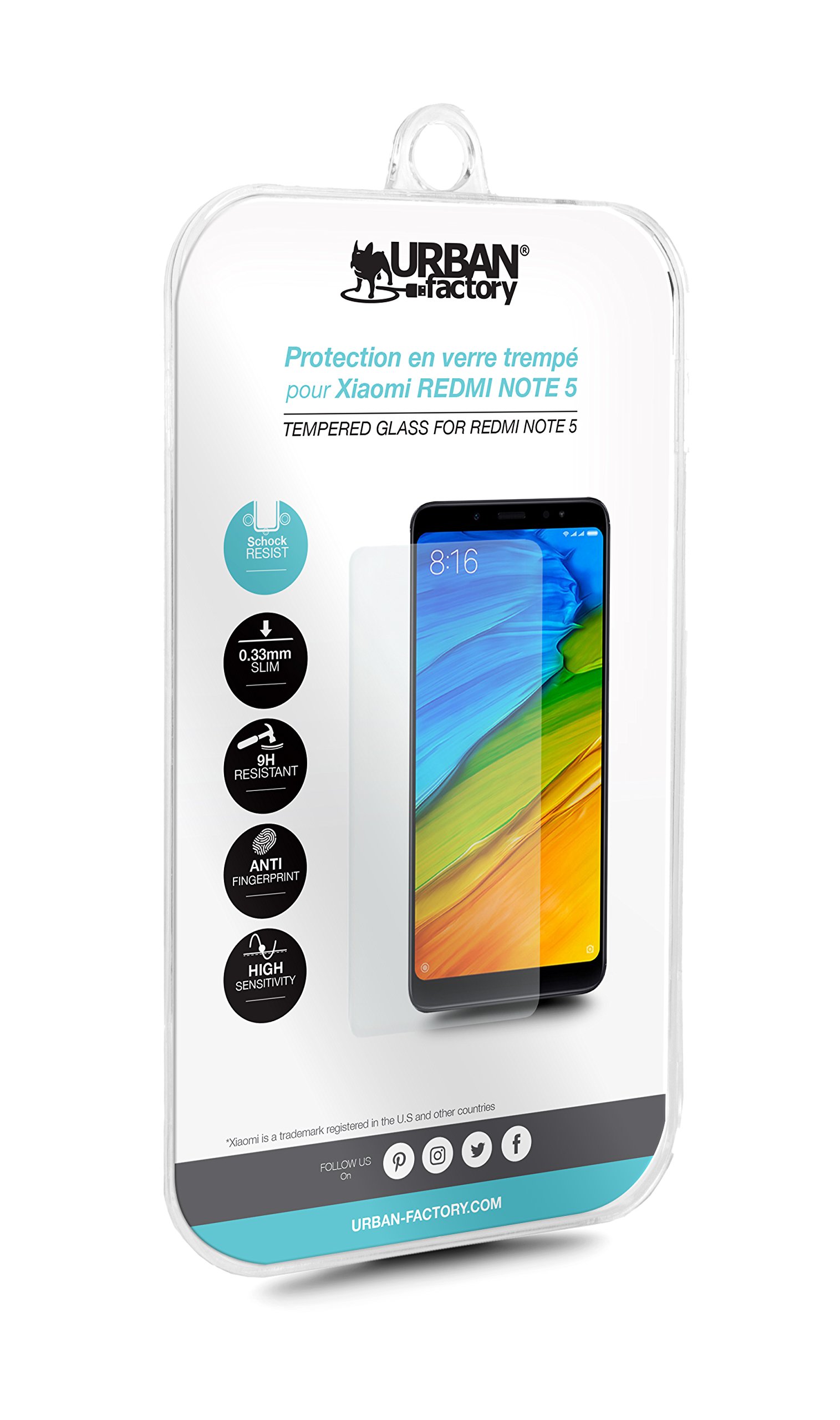 Urban Factory5 Tempered Glass Screen Protector for Xiaomi Redmi Note