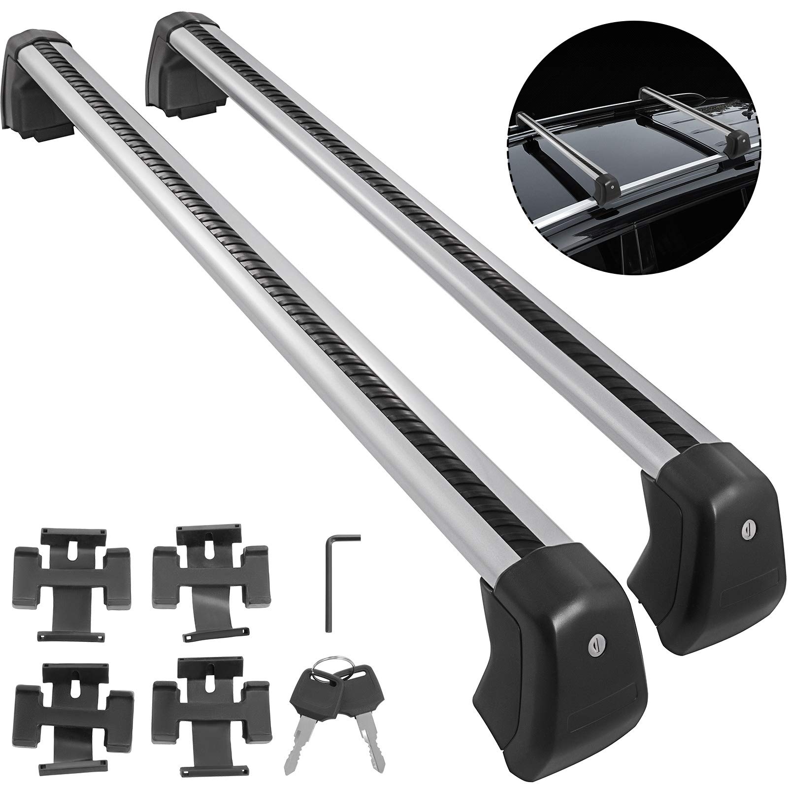 Buy Bestauto Aluminium Roof Rails Baggage Luggage Rack Side Rail Bars for Land Rover Discovery 5