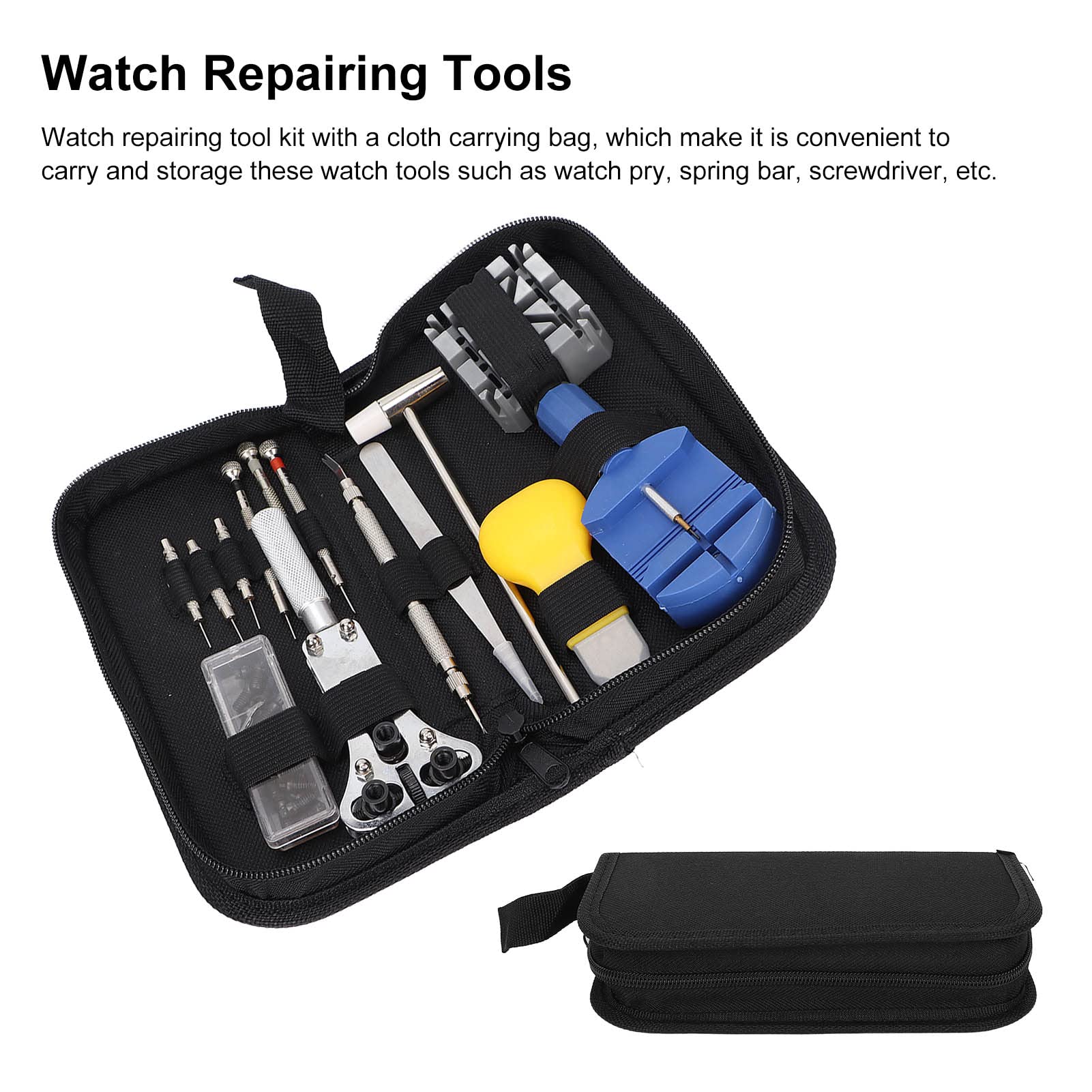 Kit de reparación de Relojes de 14 Piezas para Reparar y reemplazar baterías de Relojes, Kit de Herramientas de reemplazo de baterías de Relojes con Bolsa de Transporte para reloje