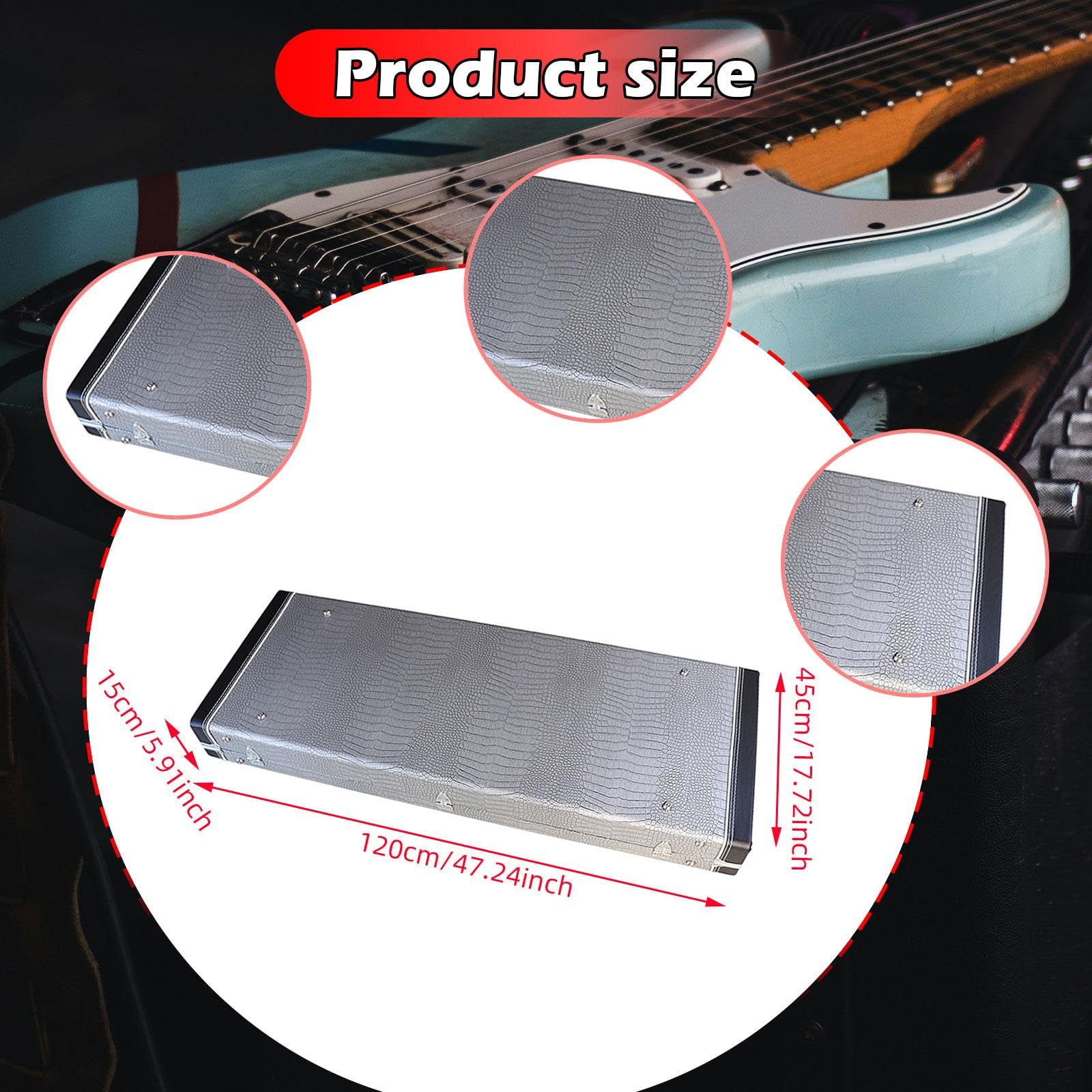 harayaa Funda rígida para bajo eléctrico, diseño rectangular, con protección contra polvo y de cierre seguro.