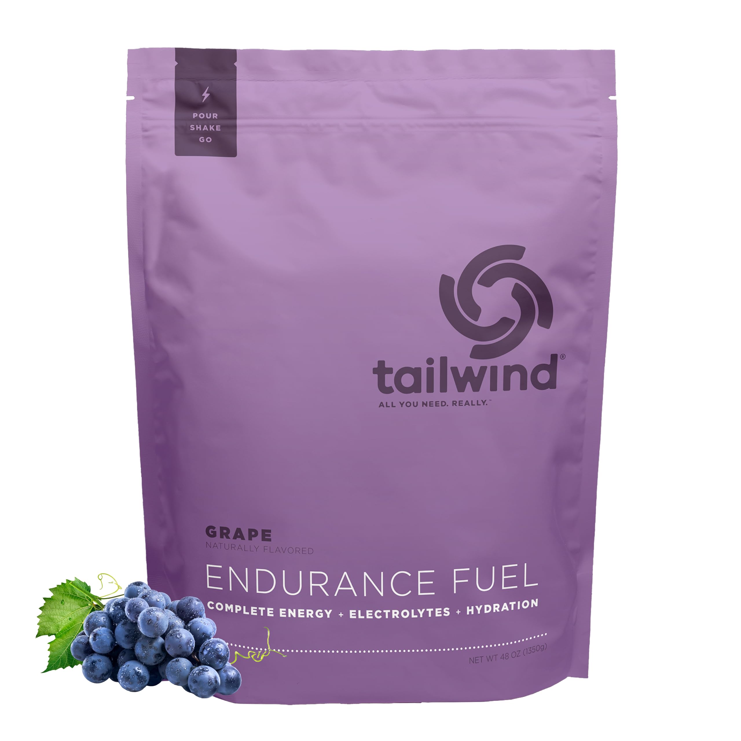 - Tailwind Nutrition Endurance Fuel, Carbohydrate & Electrolyte Sports Drink Mix Powder, Gluten-Free, Vegan, Grape, 50 Servings