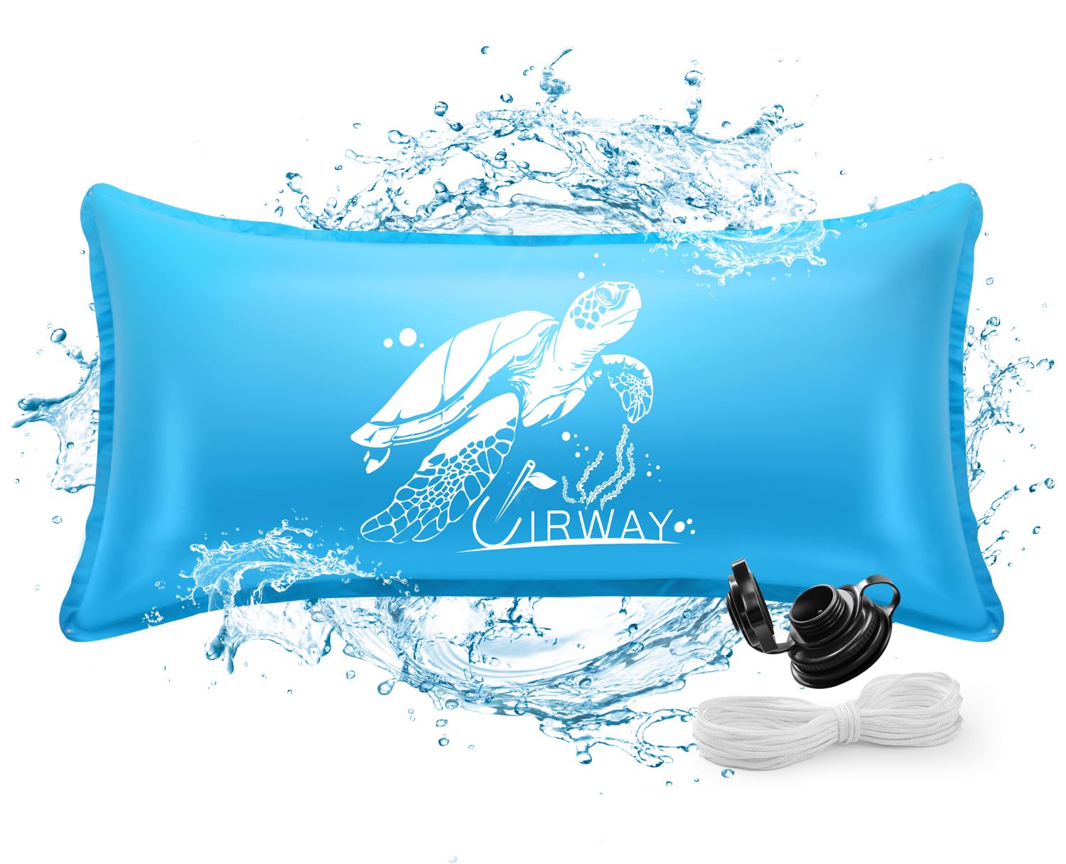 UIRWAY Coussin Piscine d'hiver XXL, Coussin de Piscine 200 cm x 400 cm avec Double Couture, Coussin d'hiver pour Piscine avec kit de réparation et Corde de 15 m