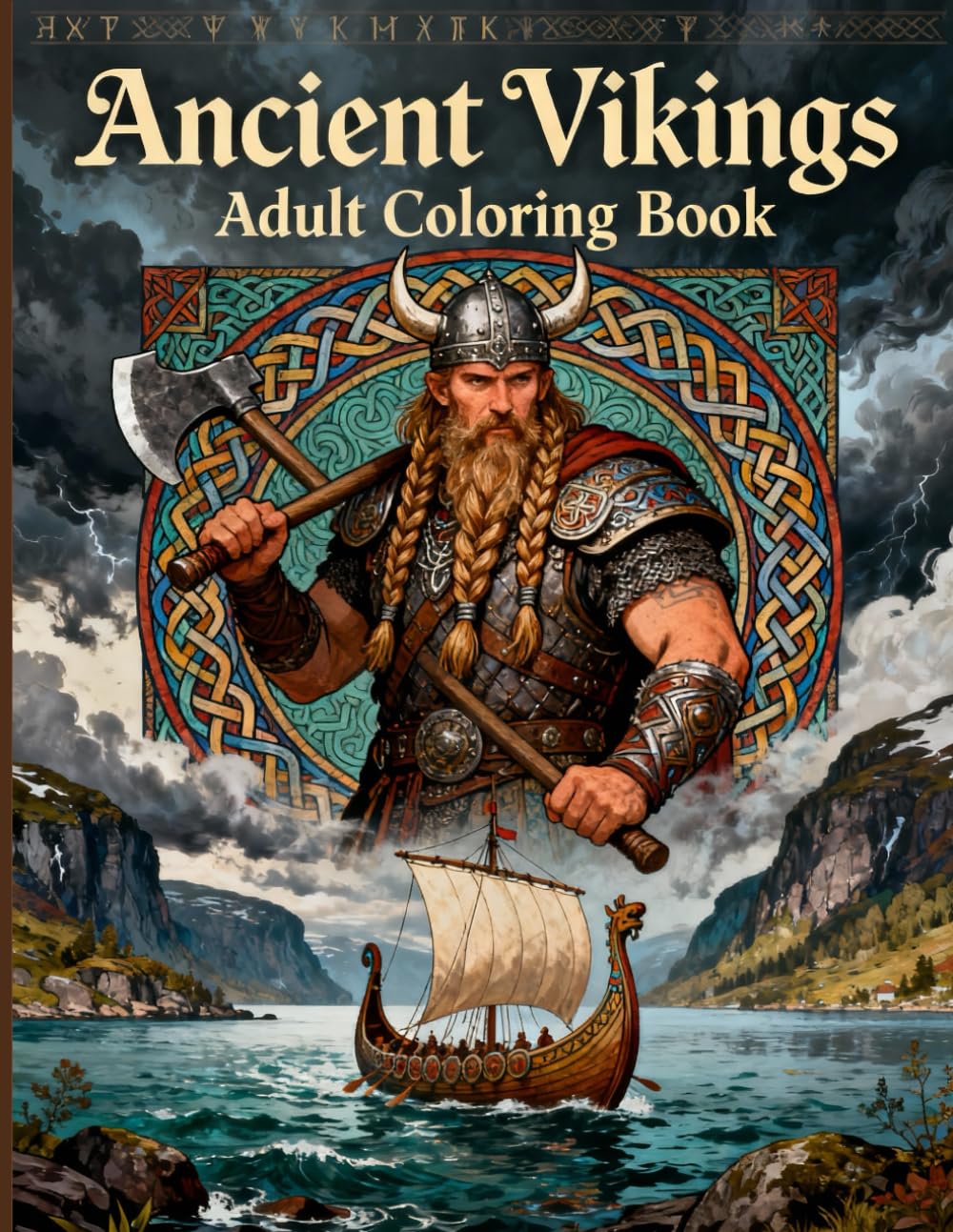 Ancient Vikings Adult Coloring Book: Intricate Norse Designs, Viking Warriors, Longships & Nordic Patterns for Relaxation and Creativity