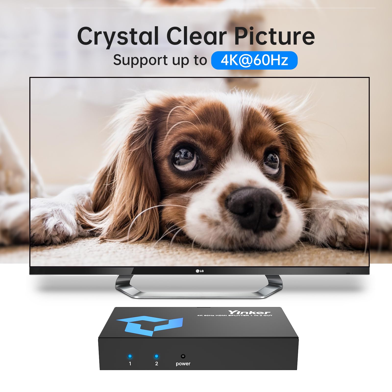 Splitter HDMI 4K@60Hz 1 in 2 Out per doppio monitor, solo schermi mirror/duplicati, HDMI2.0, 4:4:4, 30-bit, HDCP2.2, 18Gbps
