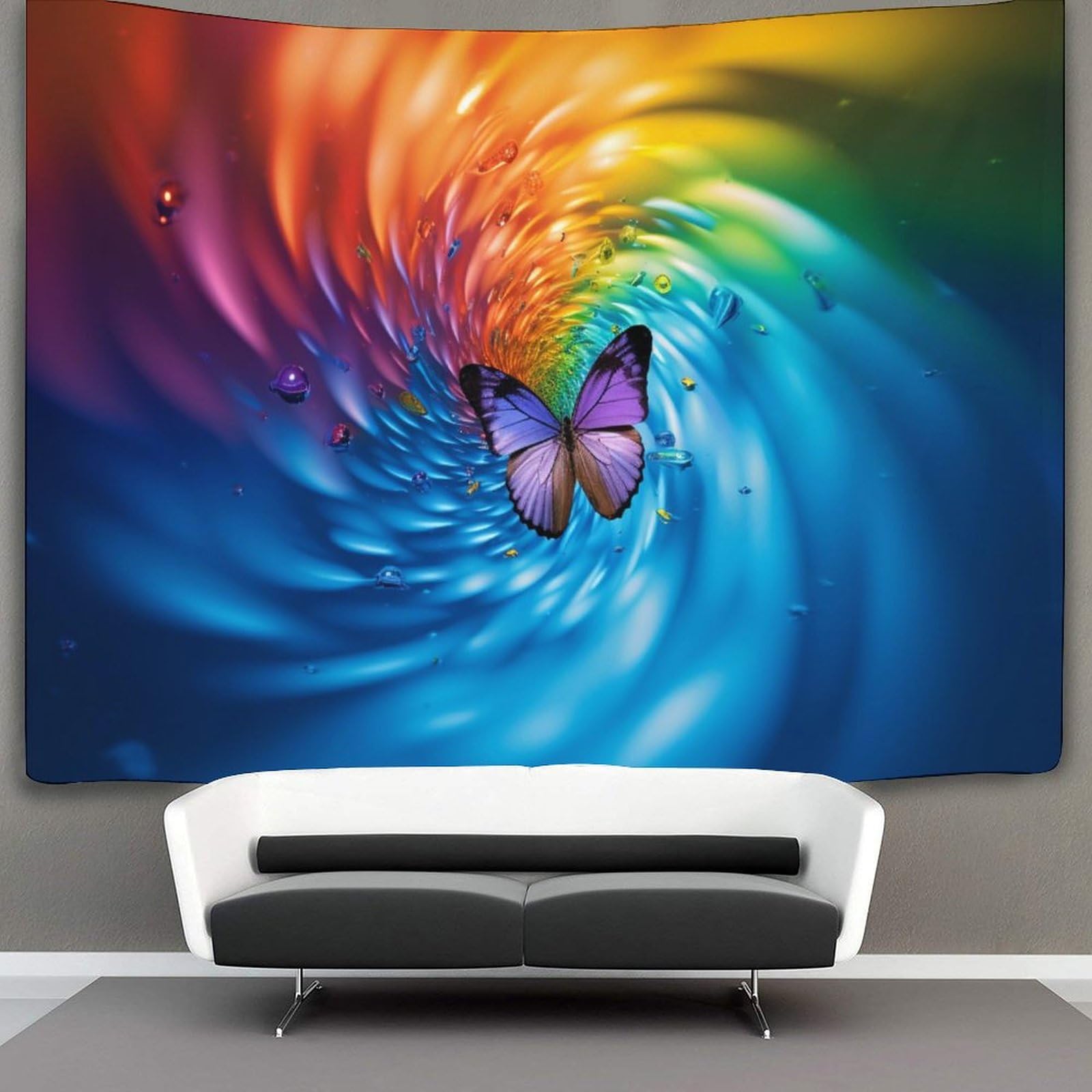 kaiyun Butterfly Tapestry Wall Hanging for Bedroom Home Decor HD Printing Living Room, Dorm 130cmx150cm