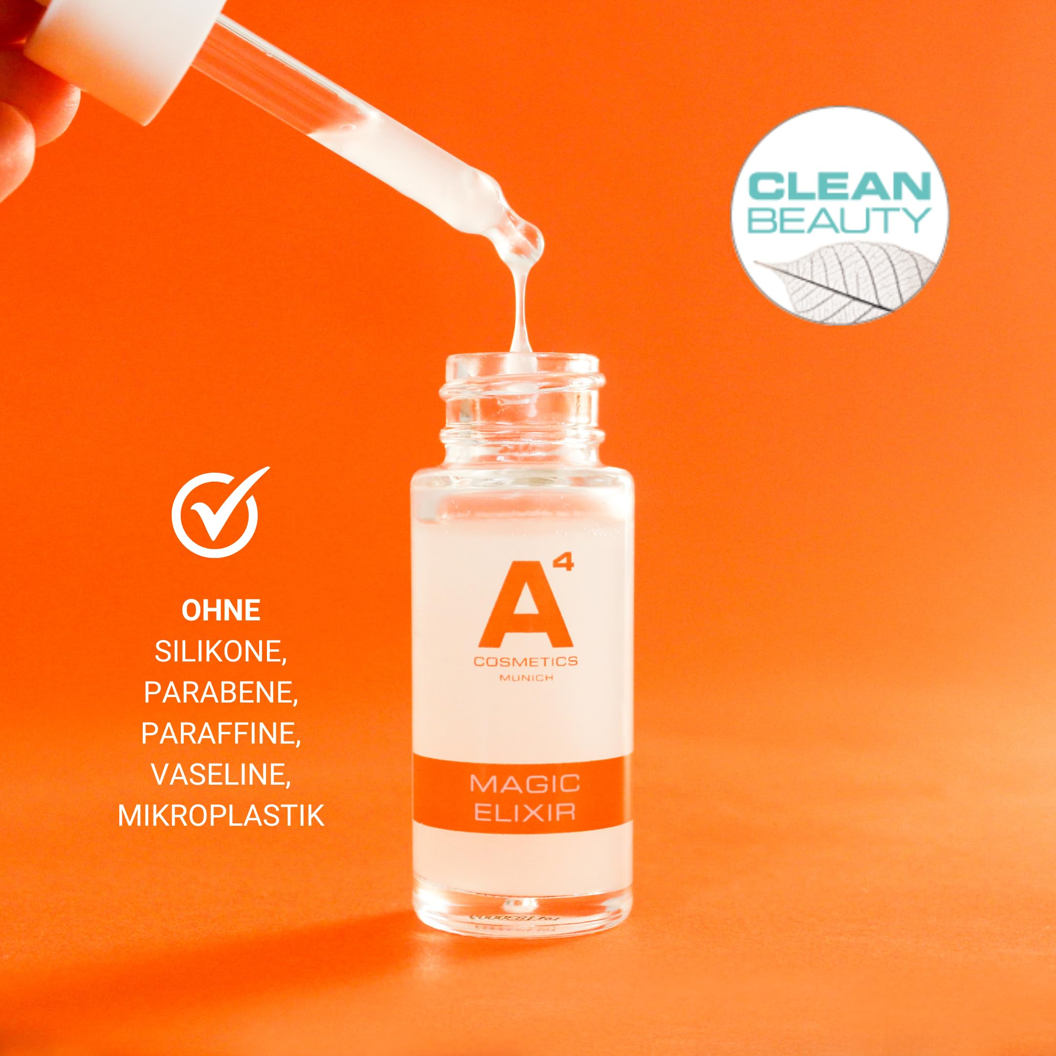 A4 Magic Elixir - Hochwertiges Anti-Aging und Anti-Falten Gel für die Gesichtspflege und Hautverjüngung – 20 ml | Clean Beauty Wirkstoffkosmetik auf natürlicher Basis