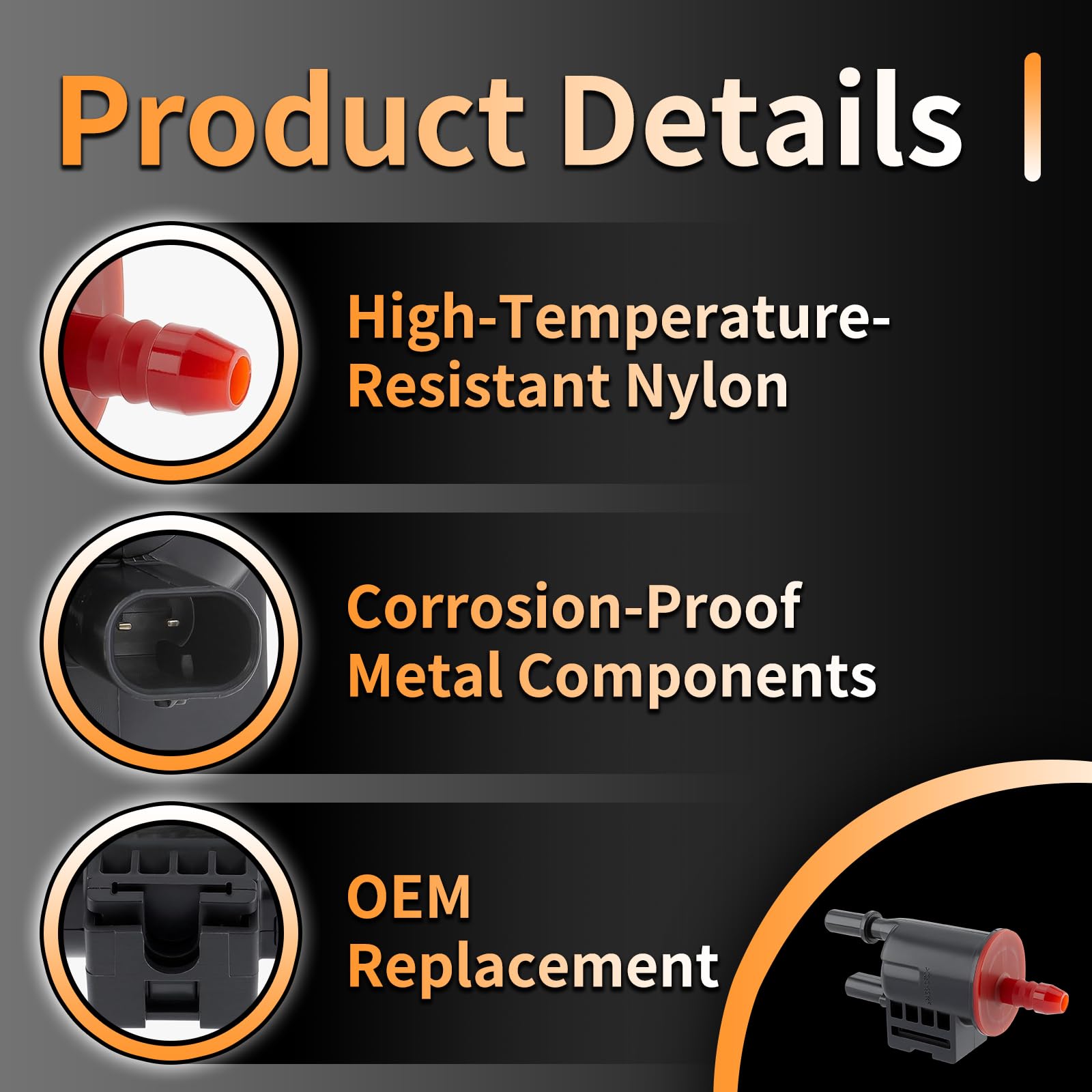 CARBBIA 04627182AA Válvula De Purga De Vapor Compatible Con Chrysler 200 2015-2017 Compatible Con Dodge Dart 2013-2016 Compatible Con Fiat 500 2012-2014 Compatible Con Jeep Compass 2017-2022