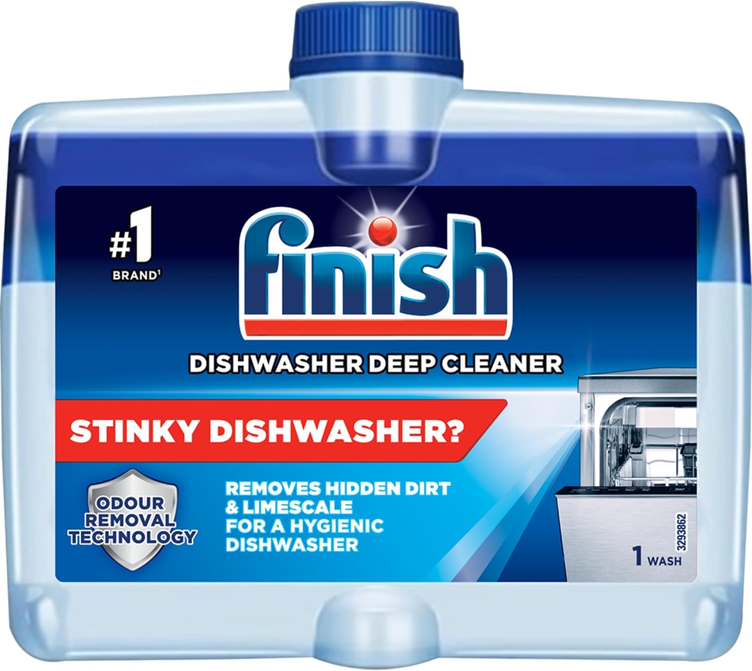 Dishwasher Cleaner, Fresh Scent, 250ml, Removes Grease, Limescale and Dissolves Clogs, Fights Odour for a Cleaner Hygienic Dishwasher Machine