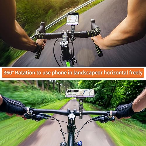 Miniatura 2 de VRIG MG17L Soporte de teléfono para bicicleta, sujeción magnética y bloqueo seguro, soporte universal para teléfono para bicicleta y motocicleta