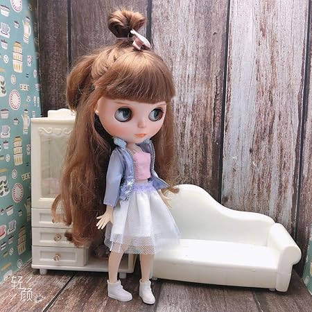 Amazon Leoglint ブライス 服 ドール服 人形 衣装 1 6スケール Blythe ドール用服 衣装 球体関節人形用服 ネオブライス アウトフィット 人形なし ジャケット チューブトップ スカート フィギュア ドール 通販