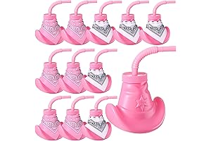 Gerrii Cowgirl Hat Cups with Lids and Straws