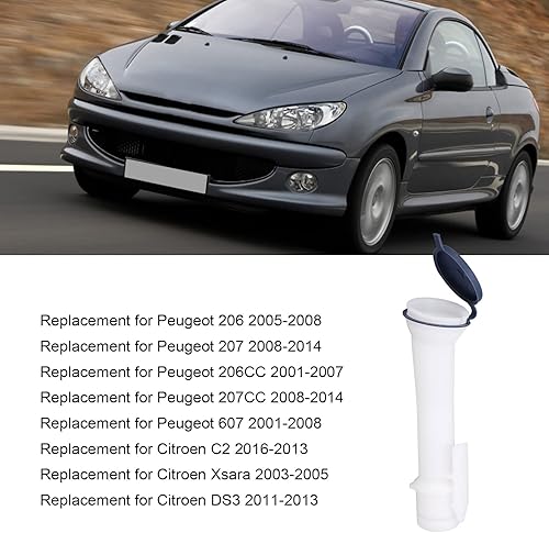 Miniatura 3 de Llenador de tanque de líquido para lavarropas, tanque de lavaparabrisas de entrada de tanque de lavaparabrisas tubo de llenado de lavado de