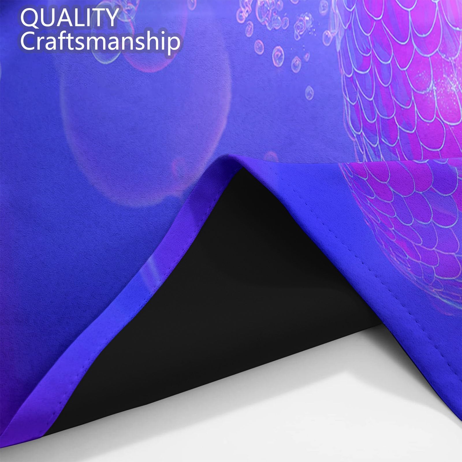 Générique Rideau Occultant pour Chambre d'enfants Fantaisie Dégradé Sirène 110 X 215 Cm (Lxh) 2 Pièces pour Maison Chambre Salon, 3D Impression Rideaux, Lavable en Machine Protection De Privée Violet