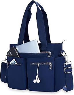CALUOMATTTote Bag for Women Canvas Handbags for Woman Crossbody Bags with Multiple Pockets