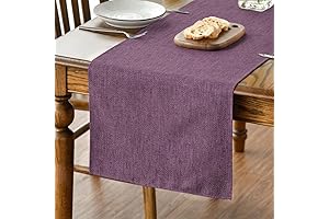 Artoid Mode Purple Table Runner, Seasonal Summer Washable Kitchen Dining Table Decoration...