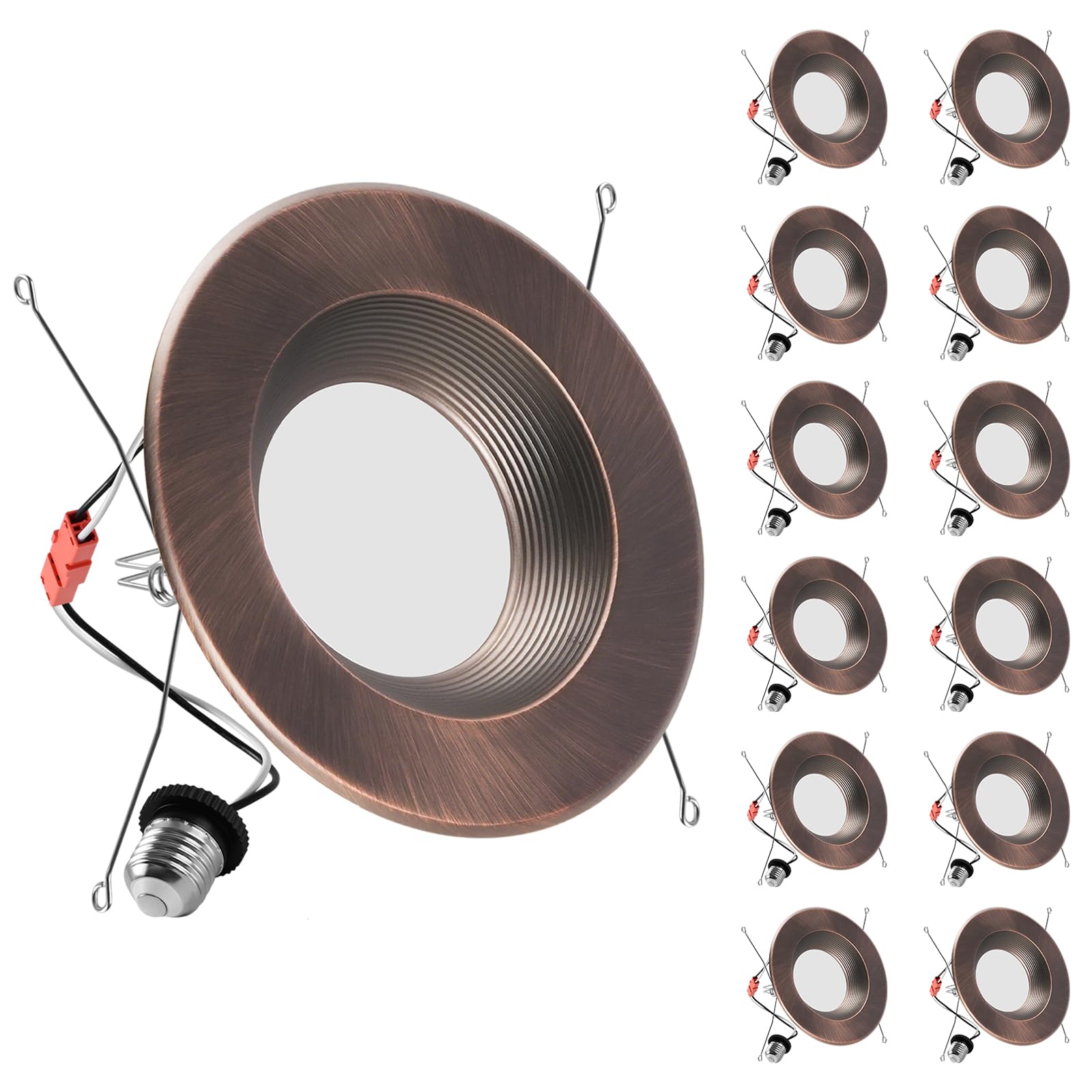 12-Pack 6-Inch Recessed Baffle Can Light Trim, Full Nigeria - View #6
