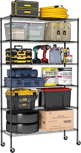 Miniatura 15 de BestOffice Estantes de almacenamiento de alambre de 3 niveles con ruedas 23 x 13 x 31 pulgadas Cromado Estantes ajustables Estante de metal