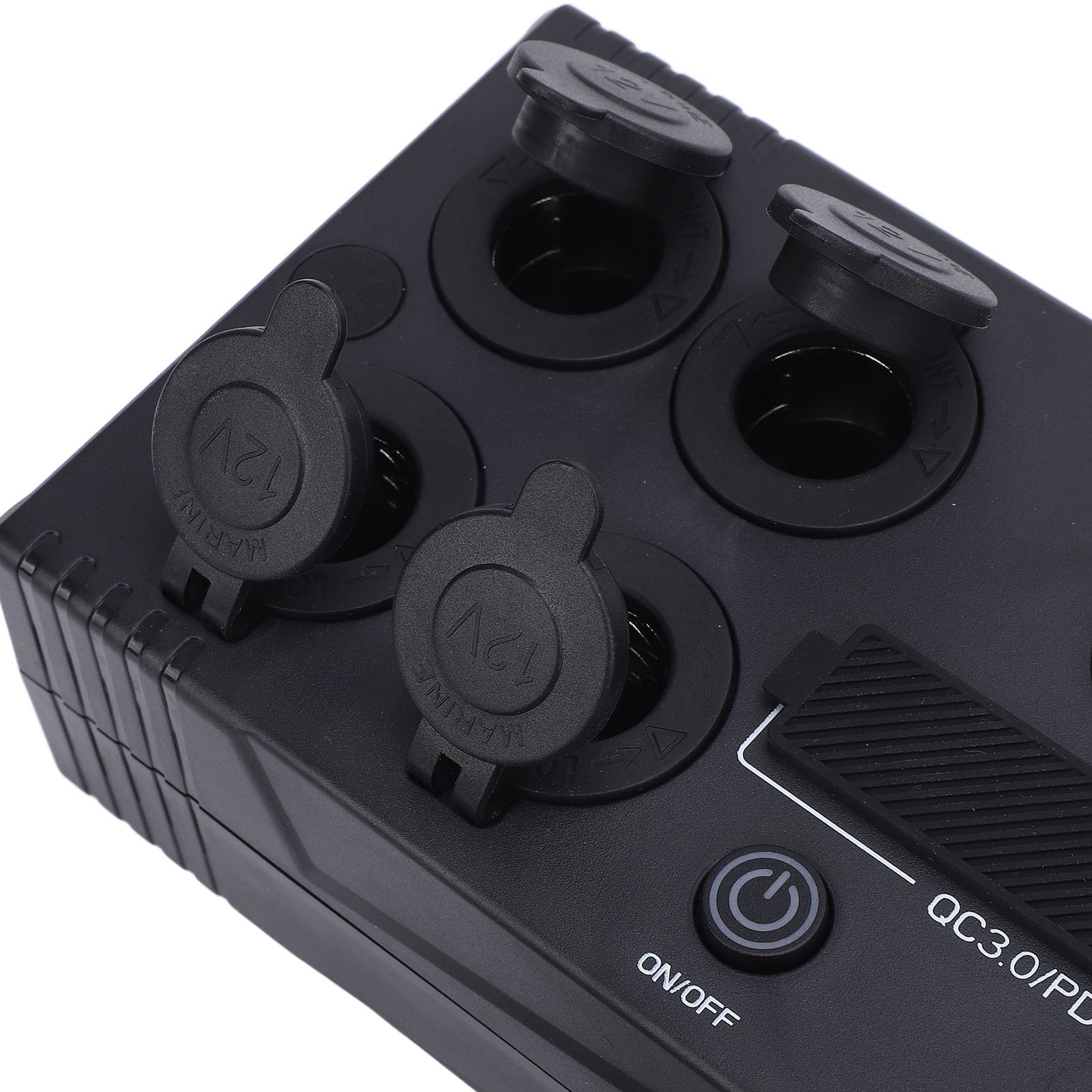Alimentatore portatile 12V 24V - Hub di controllo multifunzione, porte USB C PD QC 3.0 a ricarica rapida e porte Anderson, interruttore automatico da 50 A, resistente alla polvere