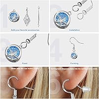 Vista 4 de MENKEY Ganchos para aretes mixtos de ley 925, 120 piezas/60 pares, cables de oreja para hacer joyas, piezas hipoalergénicas con 120 tapones