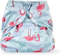 Vista 13 de Pañal de tela impermeable, reutilizable, cubierta exterior ajustable sobre una capa interior absorbente para evitar explosiones de orina, flor