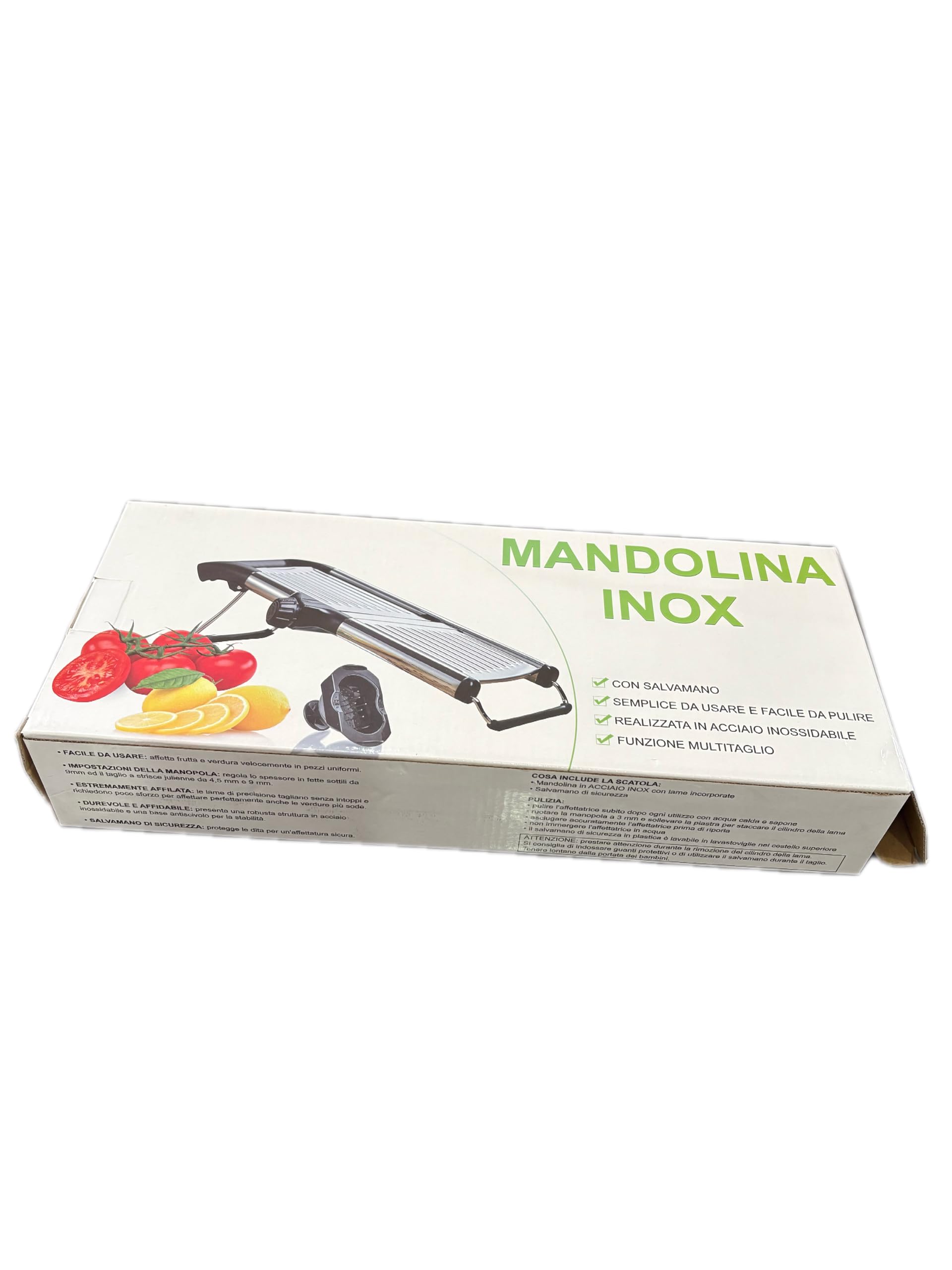 Mandolina in Acciaio Inossidabile, Affettatrice Professionale Multitaglio con Lame Regolabili, Julienne e Fette Perfette per Verdure e Frutta