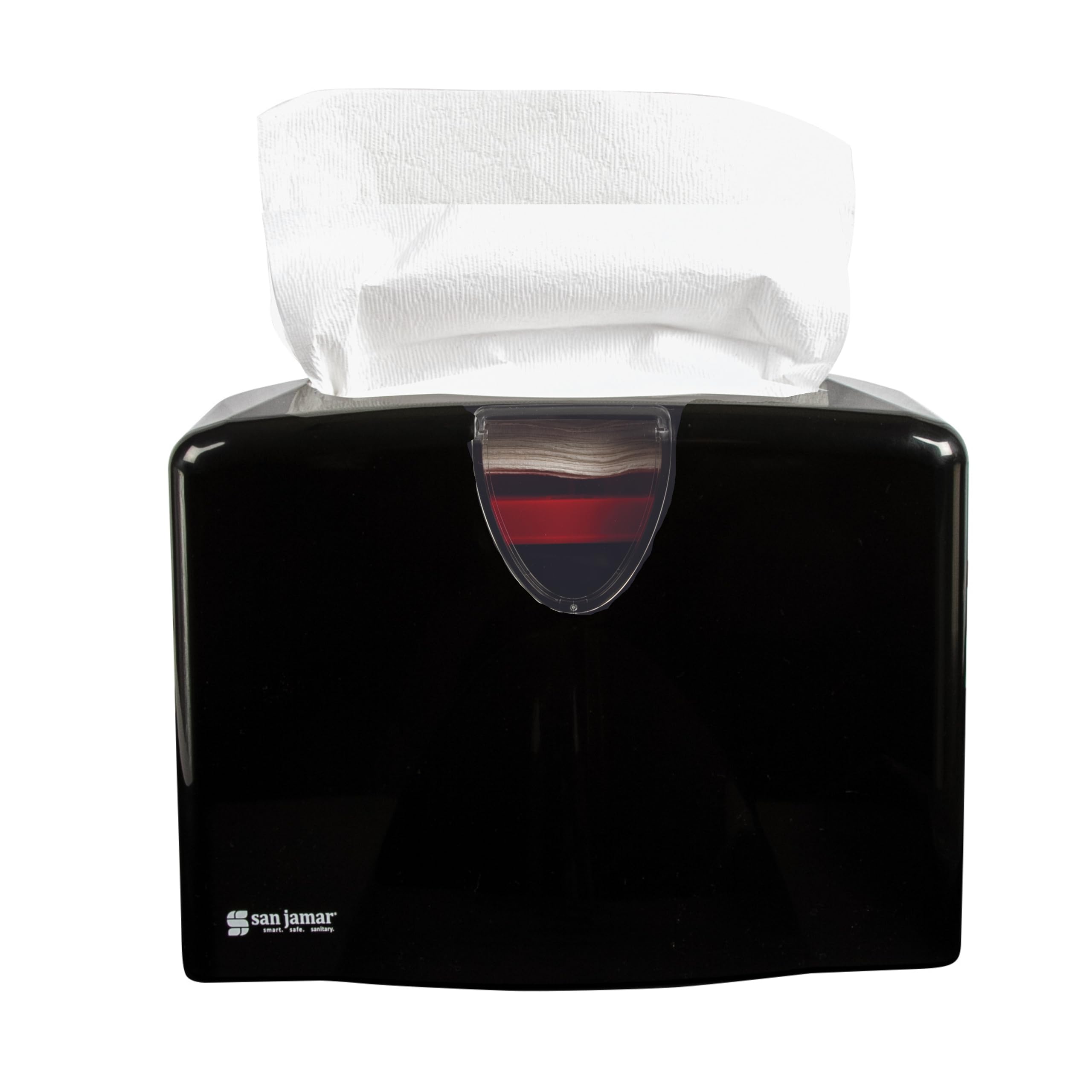 San Jamar Paper Towel Dispenser Counter Top Towel Holder, Holds Multifold, C-Fold and Single Towels for Bathroom, Kitchens, Restaurants, And Cafeterias, Plastic, 9 X 12.25 X 6 Inches, Black