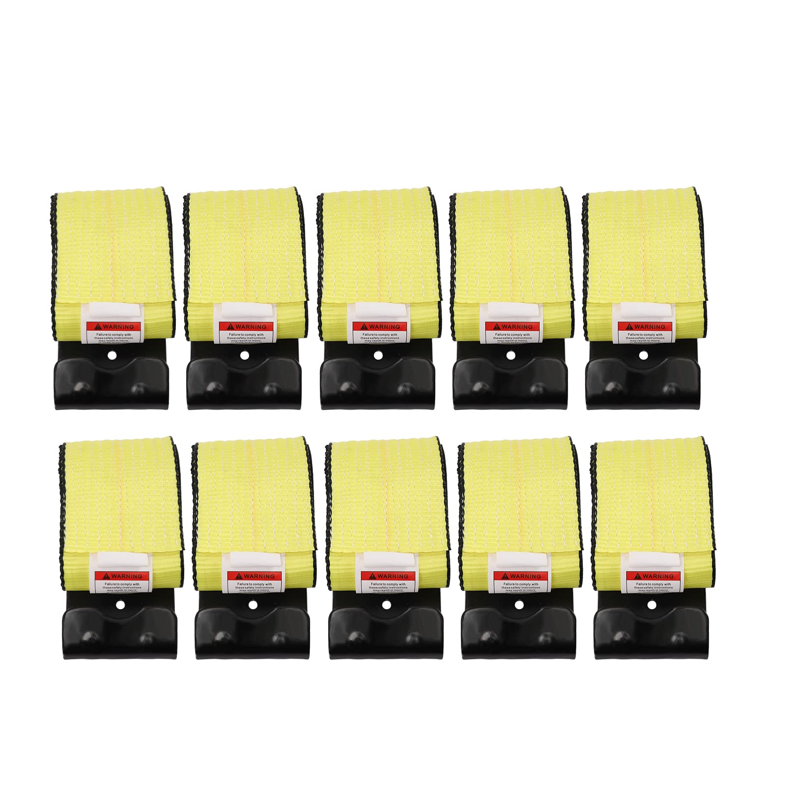 10-teilige Spanngurte mit Bruchkraft 7983.23kg Belastbarkeit 3991.61kg & Hebelastkapazität 453.6kg,Ratschengurte Zurrgurte aus Polyester mit Flachhaken für LKW-Anhänger Bootstransport (10cmx1.5m,Gelb)