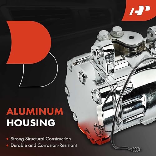 Miniatura 7 de A-Premium Ajuste para Sanden SD-7 Mini 6PK Estilo, Compresor Universal AC con embrague, correa serpentina de 6 ranuras, carcasa de aluminio cromado