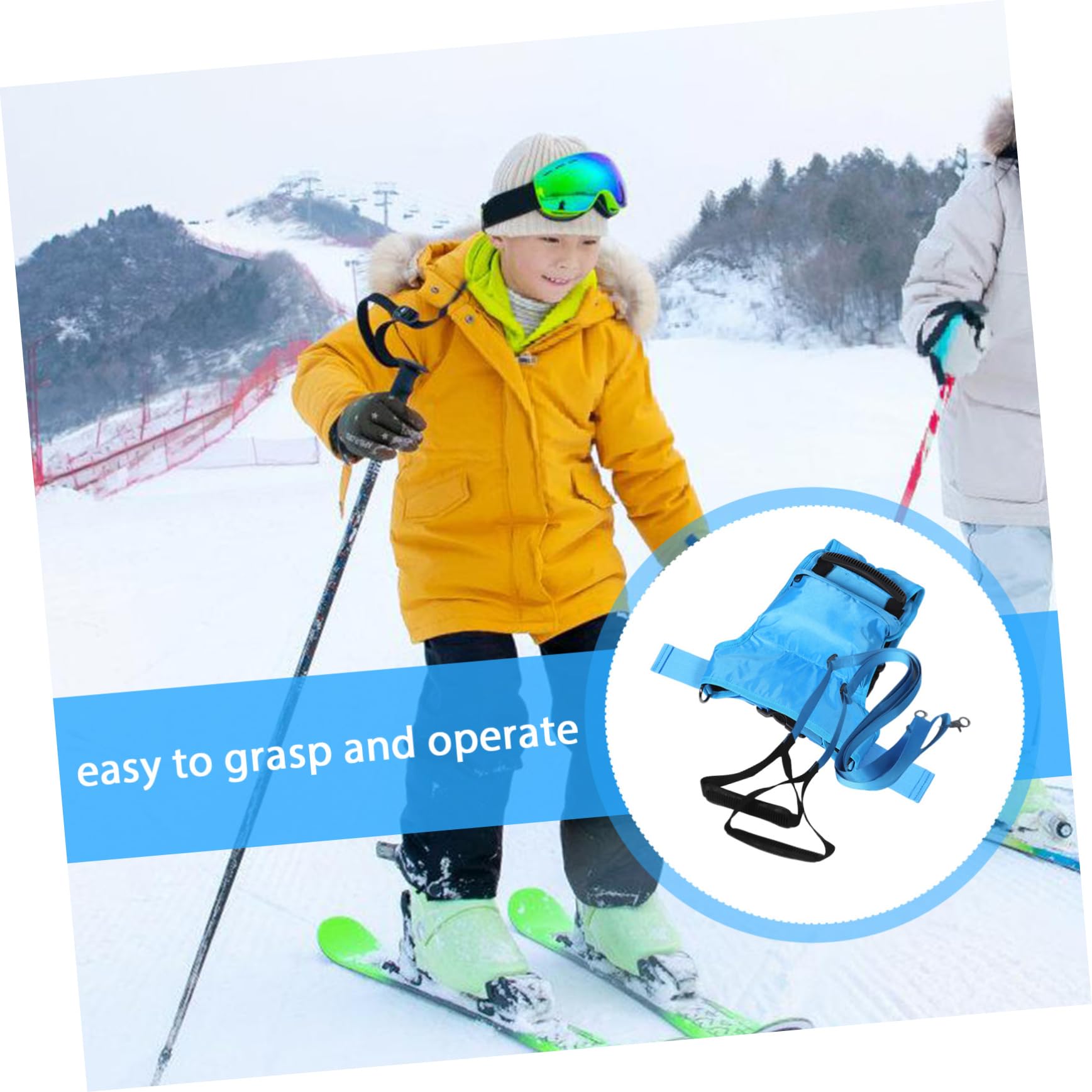 Toyvian Harnais Entraînement De Ski pour Garçon Fille Connecteur De Ski avec Corde Entraînement Réglable Équipement De Snowboard pour Débutants