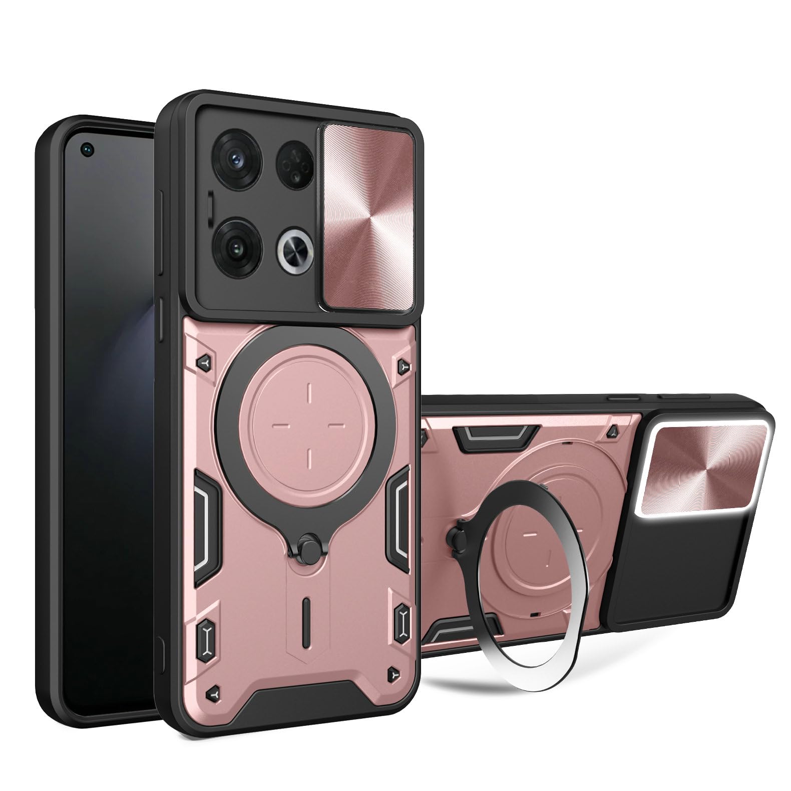 Kukoufey Compatible with Honor X8a 5G Case,Compatible with Honor 70 Lite RBN-NX1 Case,with Slide Camera Lens Cover Compatible with Honor X8 5G VNE-N41 / X6 4G VNE-LX1 VNE-LX2 VNE-LX3 Case Pink