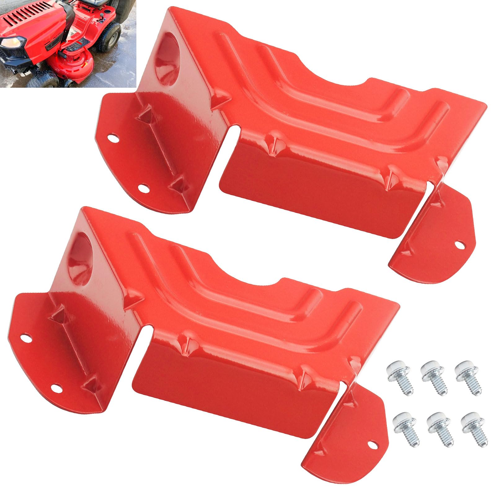 Piezas para cortacésped 783-06424A-0638 42" 46" Cubierta de protección para correa de polea de husillo de cubierta compatible con MTD y Troy-Bilt y Craftsman cortacésped, paquete de 2 (rojo)