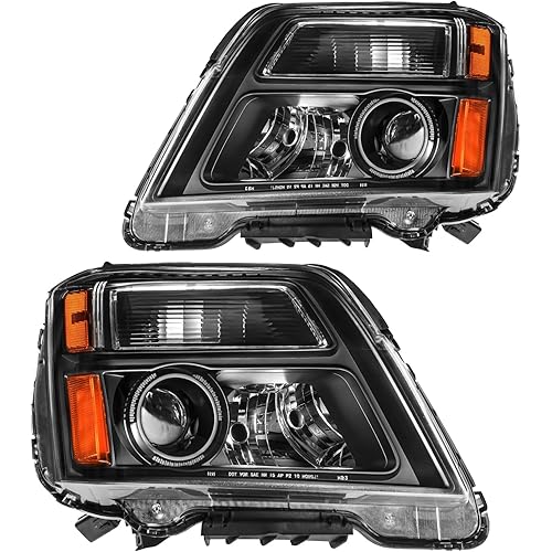 Torchbeam Headlight Assembly, Replacement for Terrain 2016-2017, Bumper Headlamp Black Housing Amber Reflector