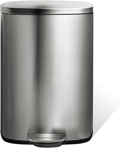 Ninestars SOT-50-8 - Papelera grande, color plateado