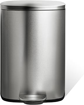 Ninestars SOT-50-8 Step On Trash Can, Large, Silver