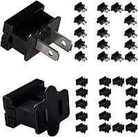 Vista 1 de SPT-1 Vampire Plugs 20 piezas Negro – Enchufe deslizante hembra y macho, enchufe eléctrico de repuesto para luces de decoración de Navidad