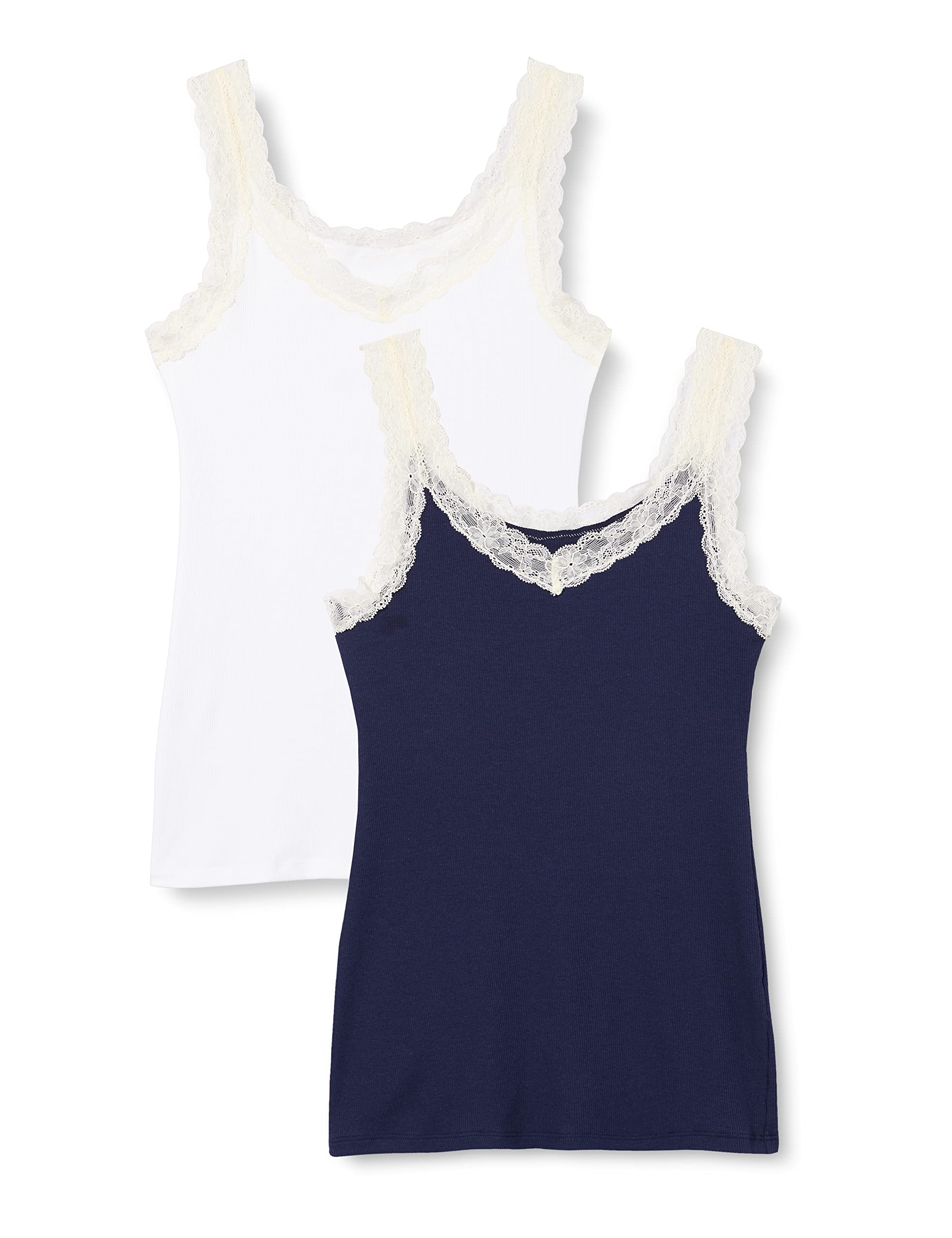 Iris & Lilly Women's Cotton Modal Vest Top, Pack of 2