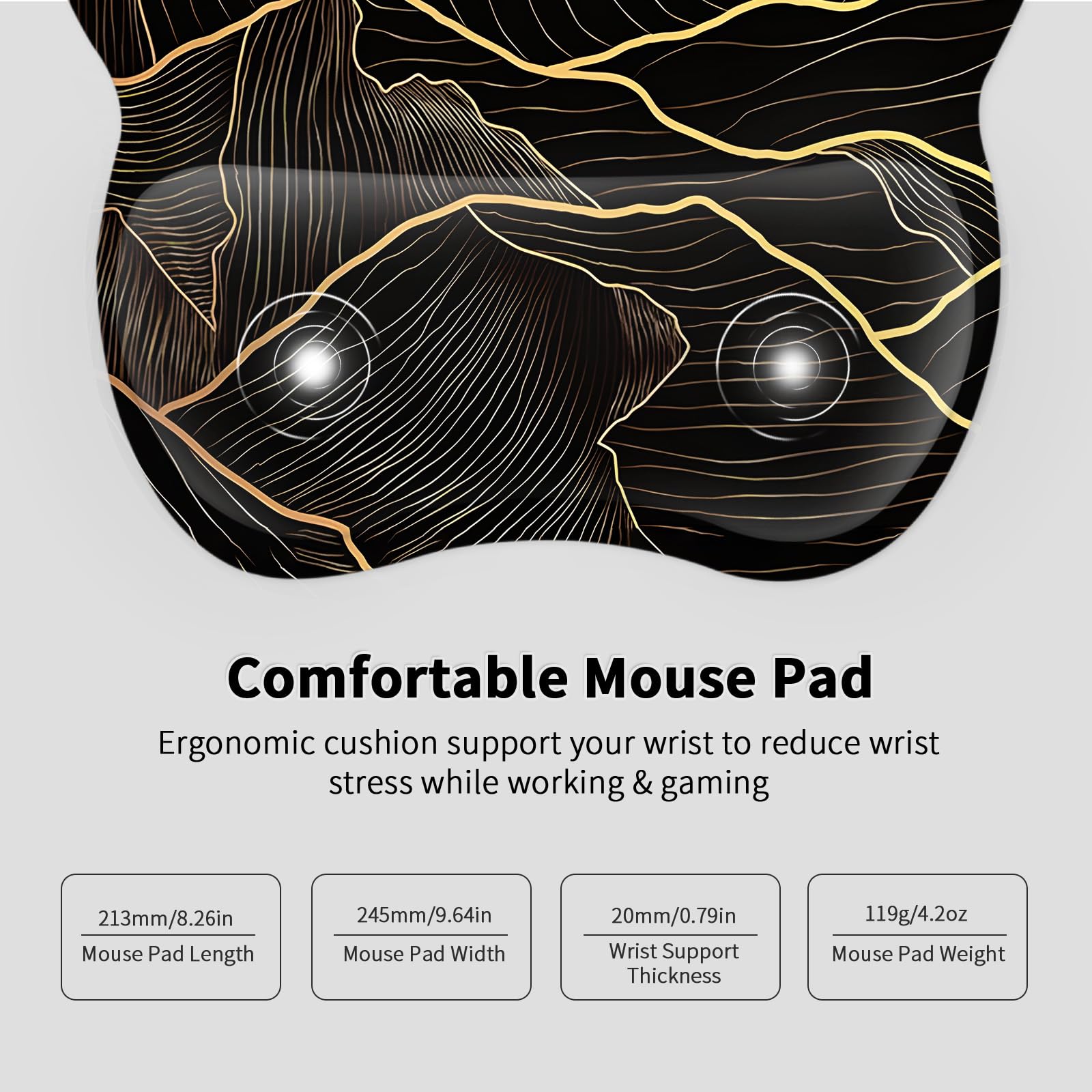 EooCoo Tappetino per Mouse con Comodo Supporto per Il Polso, 4mm Mousepad Poggiapolsi con Materiali Memory Foam, Base in Gomma Antiscivolo - Picco del Tramonto