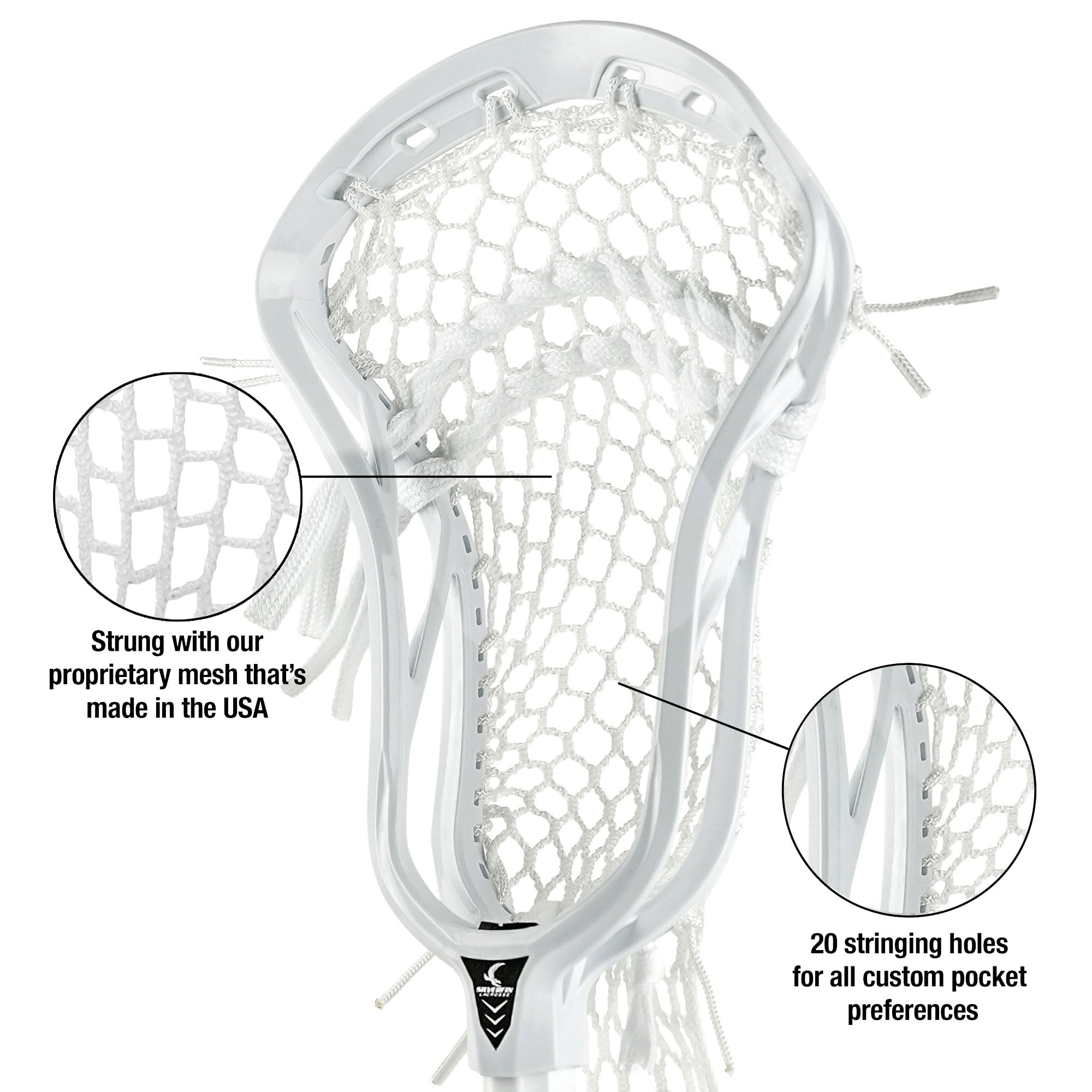 Silverfin Lacrosse-Stick für Herren, kompletter Lacrosse-Stick mit Netztasche, glatt, leicht und langlebig, mit stabiler Konstruktion, Kinder-Lacrosse-Sticks