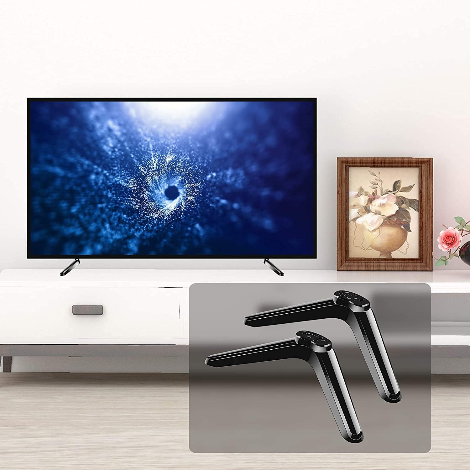Yaotieci Base Stand Compatible with Onn Roku TV, Universal for Onn Roku 24" 32" 40" 43" 50" TV 100012585 100002458 100005842 100012590 ONA43UB19E04 with Screws and Instruction, Easy to Install