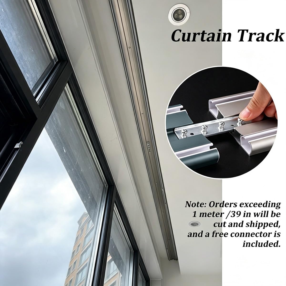 Rail Double Rangée Rideau Aluminium Plafond, Rail Rideaux Avec Roulettes